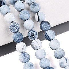 Gefärbt natürliche Achat Perlen Stränge, glatte Runde, Stahlblau, 10 mm, Bohrung: 0.7~1.2 mm, ca. 37~38 Stk. / Strang, 14.37~14.96 Zoll (36.5~38 cm)