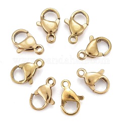 Fermoirs mousquetons en acier inoxydable 304 à placage ionique (IP), fermoirs à gâchette de perroquet, véritable 18k plaqué or, 10x6x3mm, Trou: 1.5mm