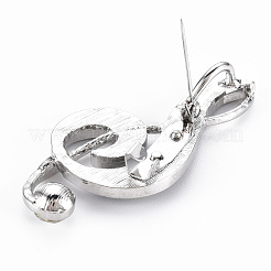 Musiknote Brosche aus natürlicher Abalone-Muschel/Paua-Muschel&nbsp;G-N333-002-RS