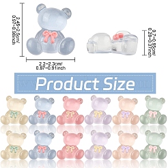 20 Stück Bär durchscheinende Harz Decoden Cabochons&nbsp;RESI-YW0004-48