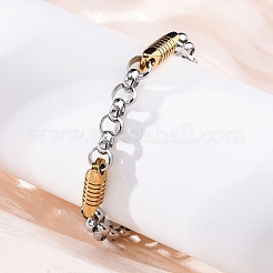 201 bracciali a catena rolo in acciaio inossidabile&nbsp;BJEW-B078-169GP