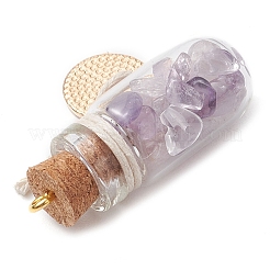 8 Stück 8 Stile Glas-Wunschflasche mit Edelsteinsplitter im Inneren Anhänger&nbsp;PALLOY-JF03012