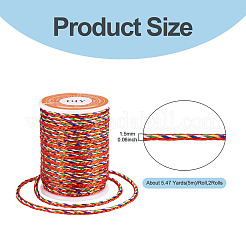 2 rollo de cordón trenzado de nailon decorativo multicolor&nbsp;NWIR-TADJ0001-04A