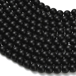 Hilos de cuentas de ónix negro natural (teñido y calentado)&nbsp;G-Z024-01B-6mm