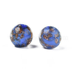 Perles vernissées de sable d'or manuelles &nbsp;LAMP-T016-10B
