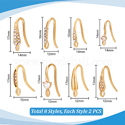 16 crochet de boucle d'oreille en acier inoxydable 304&nbsp;STAS-PH0006-43G
