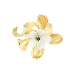 Blume natürliche Shell Fingerringe&nbsp;RJEW-H234-01G