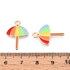 Emaille-Anhänger aus Legierung mit Strandmotiv&nbsp;ENAM-T022-33H