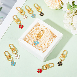 20 pièces 5 couleurs alliage émail pendentif décorations&nbsp;HJEW-GO00014