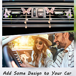 Décorations d'aération de voiture en strass en alliage&nbsp;AJEW-WH0248-511