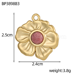 Anhänger aus Edelstahl 304 und Natursteinperlen&nbsp;STAS-OY010-25G