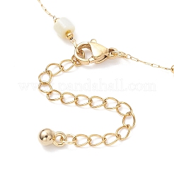 Armbandherstellung aus gefärbter Scheibe aus natürlicher Muschel und Gliederkette aus Edelstahl 304&nbsp;AJEW-JB01386