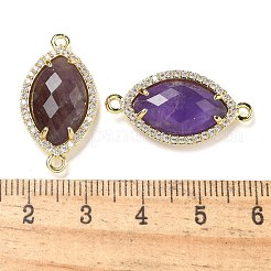 Natürlicher Amethyst facettierter Pferdeaugen-Verbindungsanhänger&nbsp;G-G181-07G-05