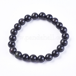 Bracciali elasticizzati in ossidiana arcobaleno naturale&nbsp;BJEW-F315-6mm