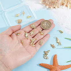 16pcs 8 styles pendentifs en laiton&nbsp;KK-PH0015-12A