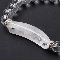 Bracelets en quartz cristal naturel avec breloque&nbsp;BJEW-K164-B01