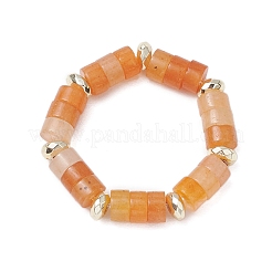 Synthetische Hämatitperlen und natürlicher roter Aventurin/ roter Jaspis/ grüner Aventurin/ Tigerauge/ Türkis/ Lapislazuli/ Lepidolith Fingerringe für Frauen&nbsp;RJEW-JR00873