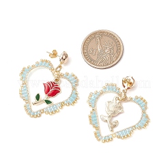 Boucles d'oreilles pendantes en forme de fleur de fer&nbsp;EJEW-MZ00404-01