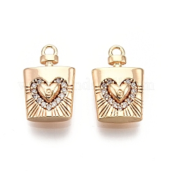 Pendentifs en laiton zircon cubique transparent&nbsp;KK-G436-26G