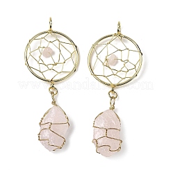 Gros pendentifs en fil de cuivre sertis de pierres précieuses naturelles brutes mélangées&nbsp;G-G314-02G