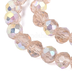 Brins de perles rondelles en verre transparent plaqué couleur AB&nbsp;EGLA-T029-4mm-10D