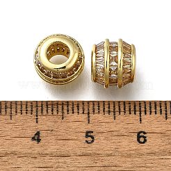 Messing Micro Pave klare Zirkonia europäische Perlen&nbsp;ZIRC-I070-050G