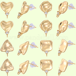 16 stücke 4 arten messing micro pave zirkonia stud ohrring Zubehörse&nbsp;KK-BBC0018-64
