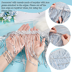 10 Yard Spitzenbesatz aus Polyester mit Fransen&nbsp;DIY-WH0308-499B