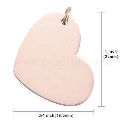 Pendentifs vierges estampés en acier inoxydable 304 avec placage ionique (IP)&nbsp;STAS-I311-26RG
