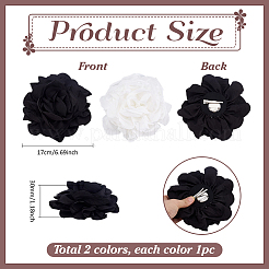 2 broche en polyester à fleurs de 2 couleurs&nbsp;JEWB-PH0001-50