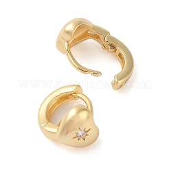 Orecchino a cerchio in ottone con zirconi trasparenti&nbsp;EJEW-Q385-03G