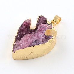 Fisch gefärbt natürlichen druzy Achat Fisch Anhänger&nbsp;G-R275-108