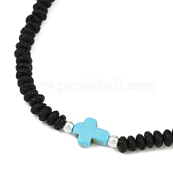 Stretch-Armbänder aus natürlichem Lavastein&nbsp;BJEW-JB12054-03