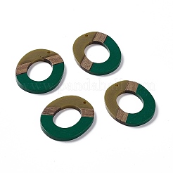 Pendentifs en résine opaque et bois de noyer&nbsp;RESI-M027-01G