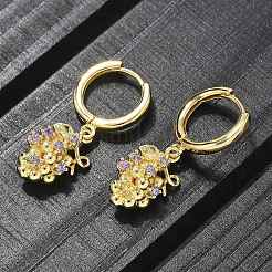 Ottone zirconi Orecchini a cerchio&nbsp;EJEW-Q015-02G-D