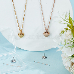 2 collier urne funéraire en forme de cœur en acier inoxydable 304&nbsp;NJEW-CN0001-28B