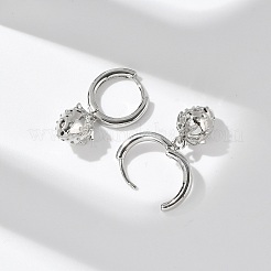 Boucles d'oreilles créoles en laiton avec fraises&nbsp;EJEW-M077-19P-01