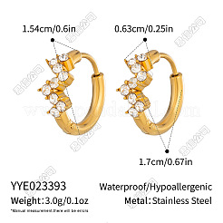 Boucles d'oreilles créoles en acier inoxydable et strass pour femmes&nbsp;DM0759