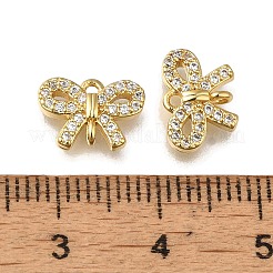 Charms connettore in ottone placcato cremagliera con micro pavé di zirconi chiari&nbsp;KK-G500-06G