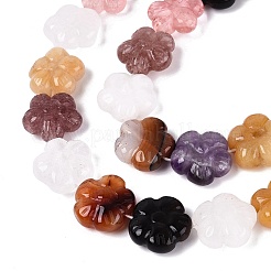 Colliers de perles sculptées en pierre naturelle et synthétique mélangée&nbsp;G-Q608-20