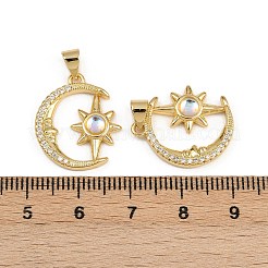 Pendenti con placcatura in cremagliera pianeta in ottone con micro pavé di zirconi cubici&nbsp;KK-E102-31G-1
