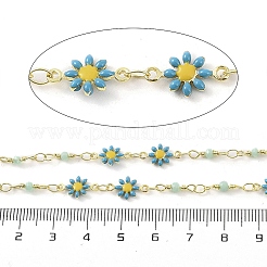 Chaînes à maillons de fleurs en émail&nbsp;CHC-C006-01G