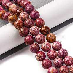 Fili di perle di regalite naturale tinta/diaspro imperiale/diaspro sedimentario marino&nbsp;G-B124-C03-09