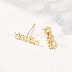 Clous d'oreilles en laiton&nbsp;EJEW-P346-02C-G