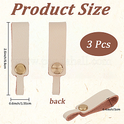 3 porte-clés en cuir de vache&nbsp;KEYC-CL0001-33C