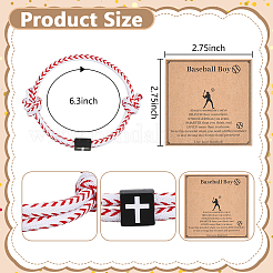 Bracelets en cordon d'alliage et de polyester pour femmes et hommes&nbsp;BJEW-WH0041-54
