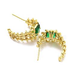 Boucles d'oreilles carrées en verre&nbsp;EJEW-A028-60G