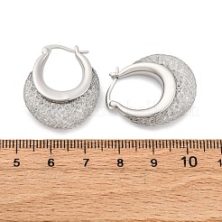 Orecchini a cerchio in ottone chiaro con zirconi cubici&nbsp;EJEW-R025-36P