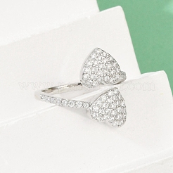 Anelli per polsini da donna in ottone con micro pavé di zirconi cubici&nbsp;RJEW-C129-12P