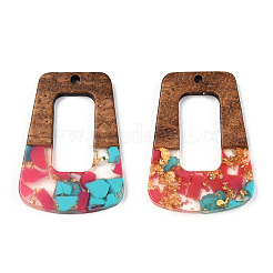 Pendentifs en résine transparente et bois de noyer&nbsp;RESI-TAC0017-72-A04